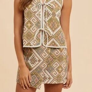 Anniewear Geometric Patterned Jacquard Mini Skirt